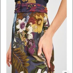 DESIGUAL Floral Skirt with Tie Belt